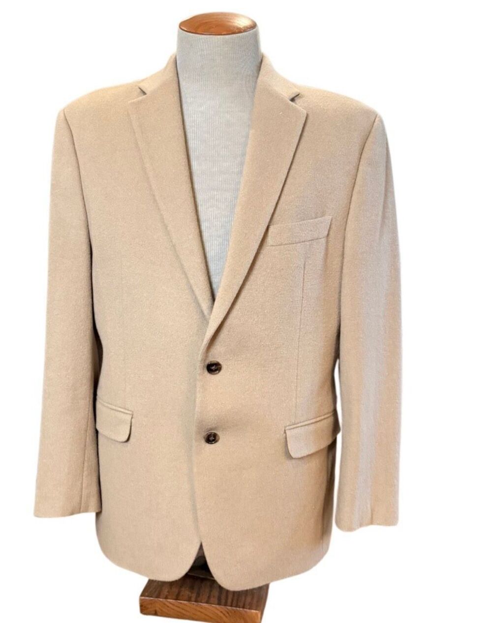 Lauren Ralph Lauren Cashmere Silk Wool Blend Sport Coat Blazer 42R Camel Luxury